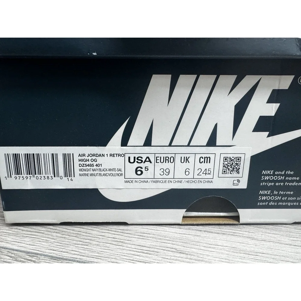 Nike Air Jordan 1 Retro OG High Midnight Navy Mens 6.5 Womens 8 DZ5485 401